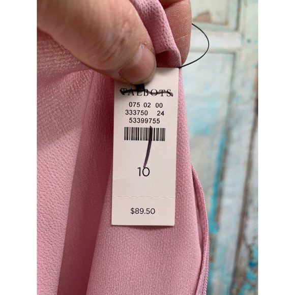 Talbots Tie Waist Top 10 Pink Polyester - Picture 9 of 10